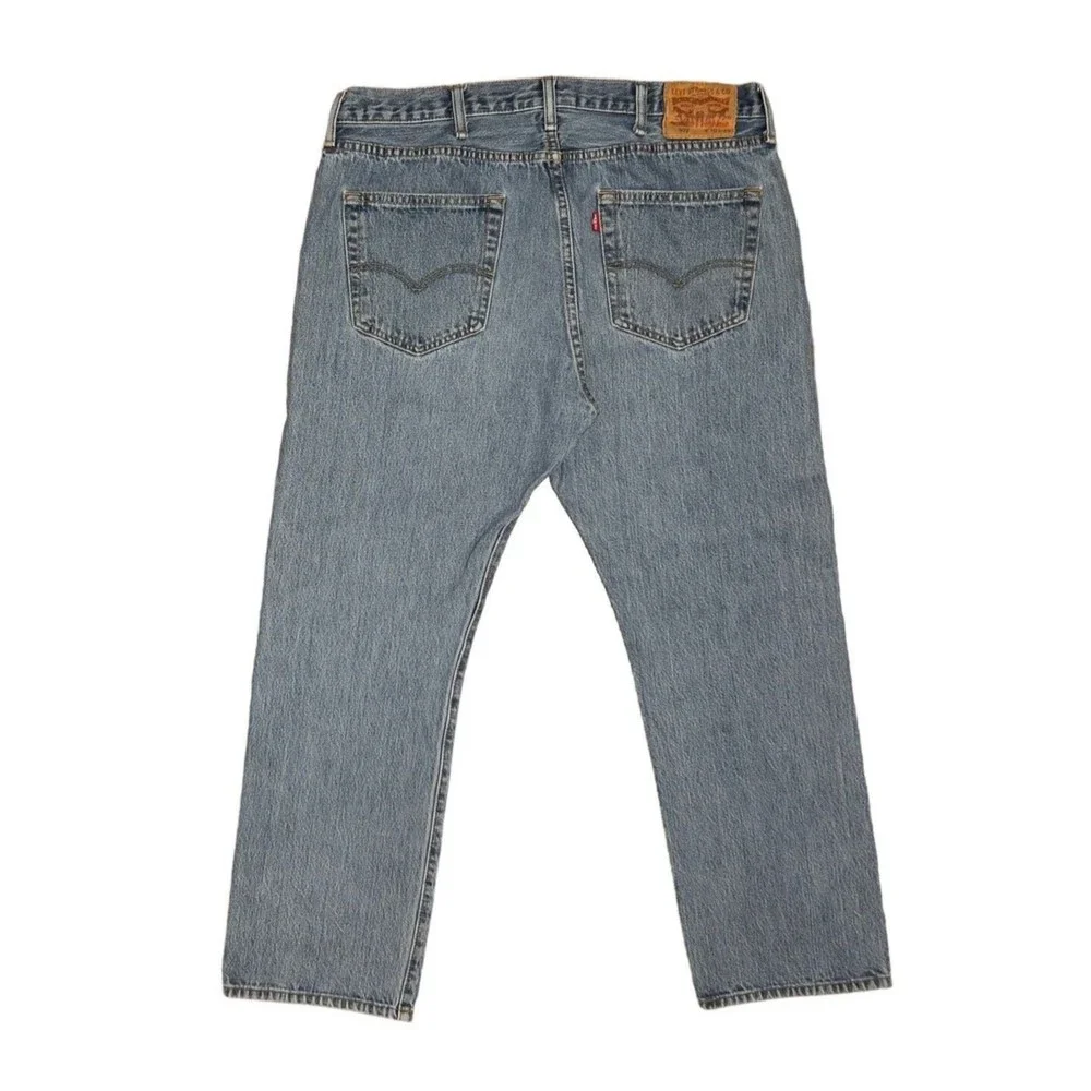 Levi's 501 Blue Denim‎ Jeans Stonewash Button Fly Straight Leg 38x29